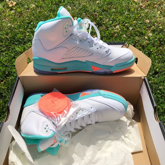 Air Jordan 5 Retro GS Light Aqua - Picture 2 of 7